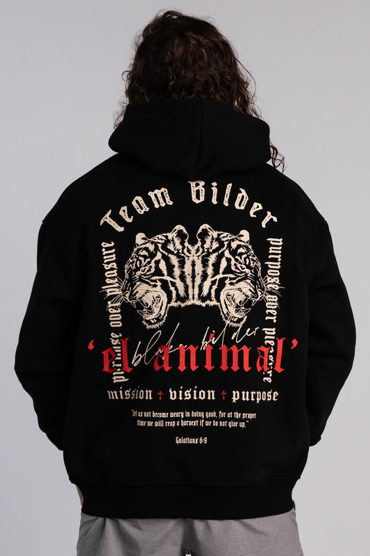 'El Animal' Heavyweight Hoodie in Black