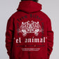 'El Animal' Heavyweight Hoodie in Crimson Red