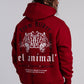 'El Animal' Heavyweight Hoodie in Crimson Red