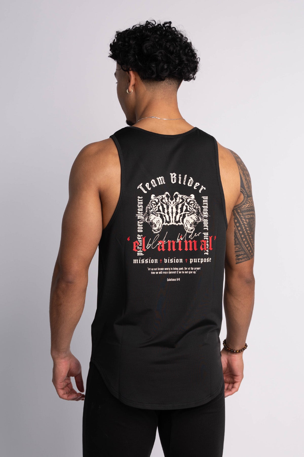 'El Animal' Premium Drop-Cut Tank Top in Black