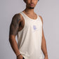 'El Animal' Premium Drop-Cut Tank Top in Off White