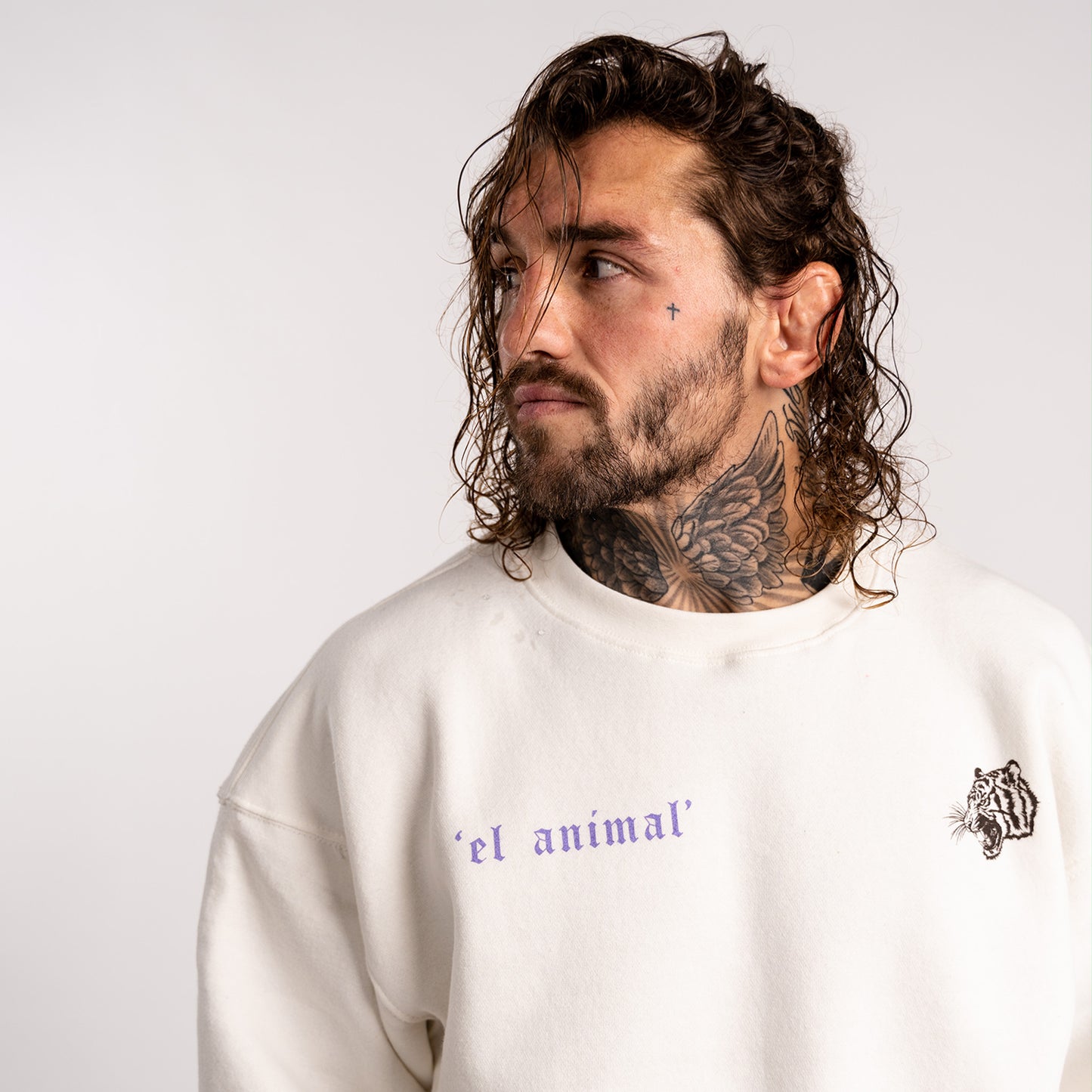 'El Animal' Premium Crewneck in Off White